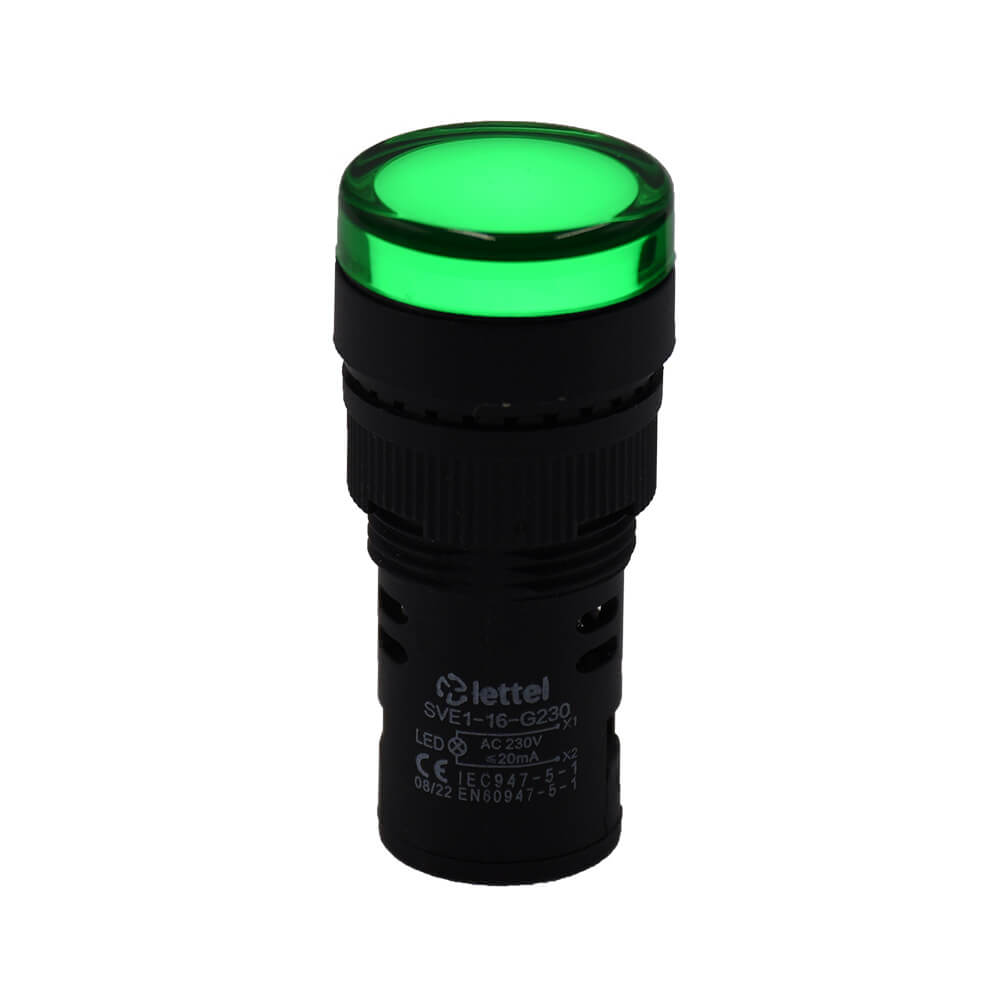 Voyant à led vert diamètre 16mm