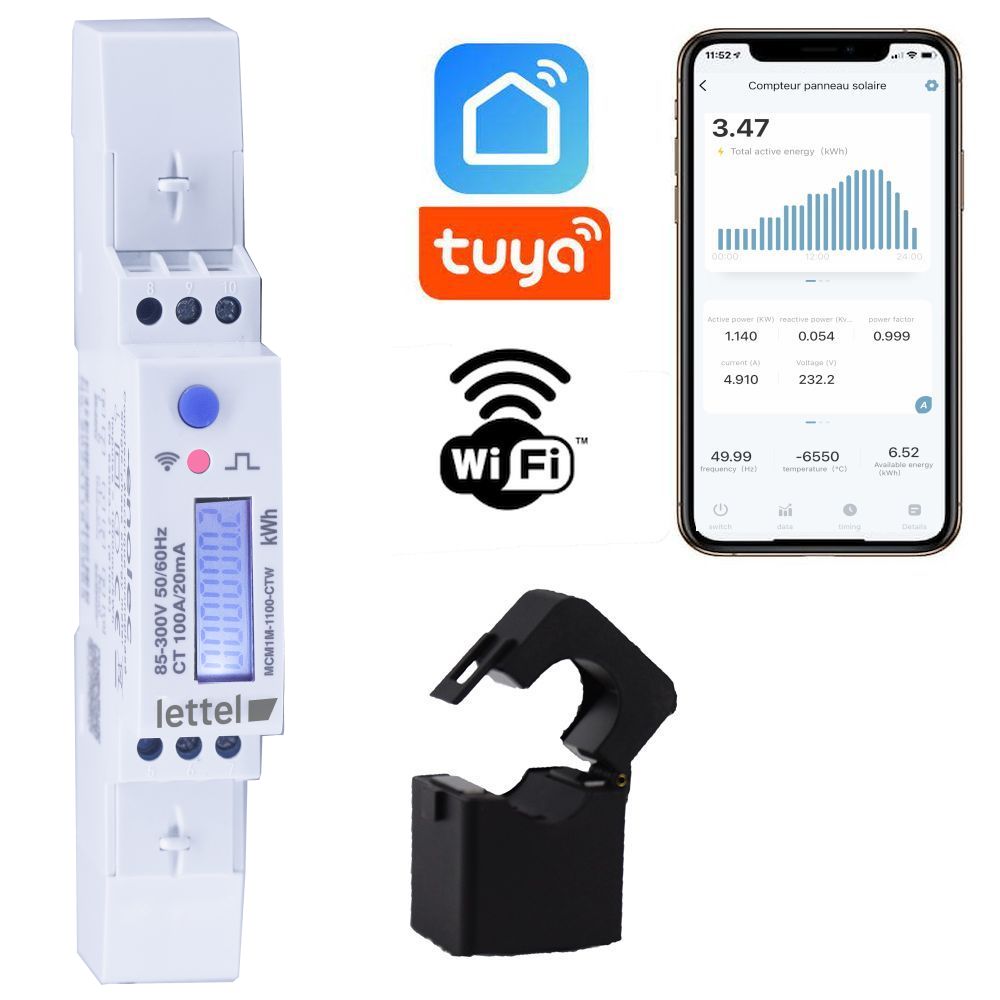 Indicateur de consommation connecté avec appli smartphone mcm1m-100-ctw