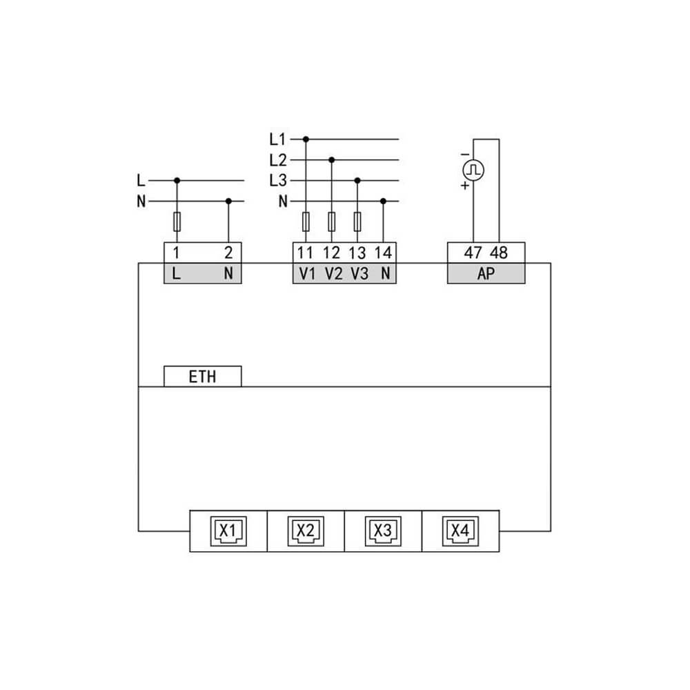 Shéma de raccordement de la MAP4-34RJ-TCP