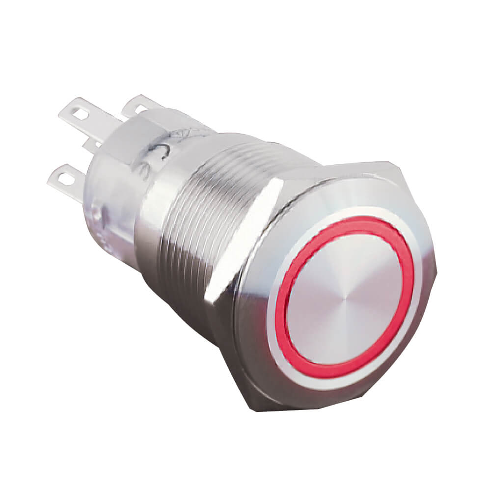 Bouton poussoir led rouge diametre 19