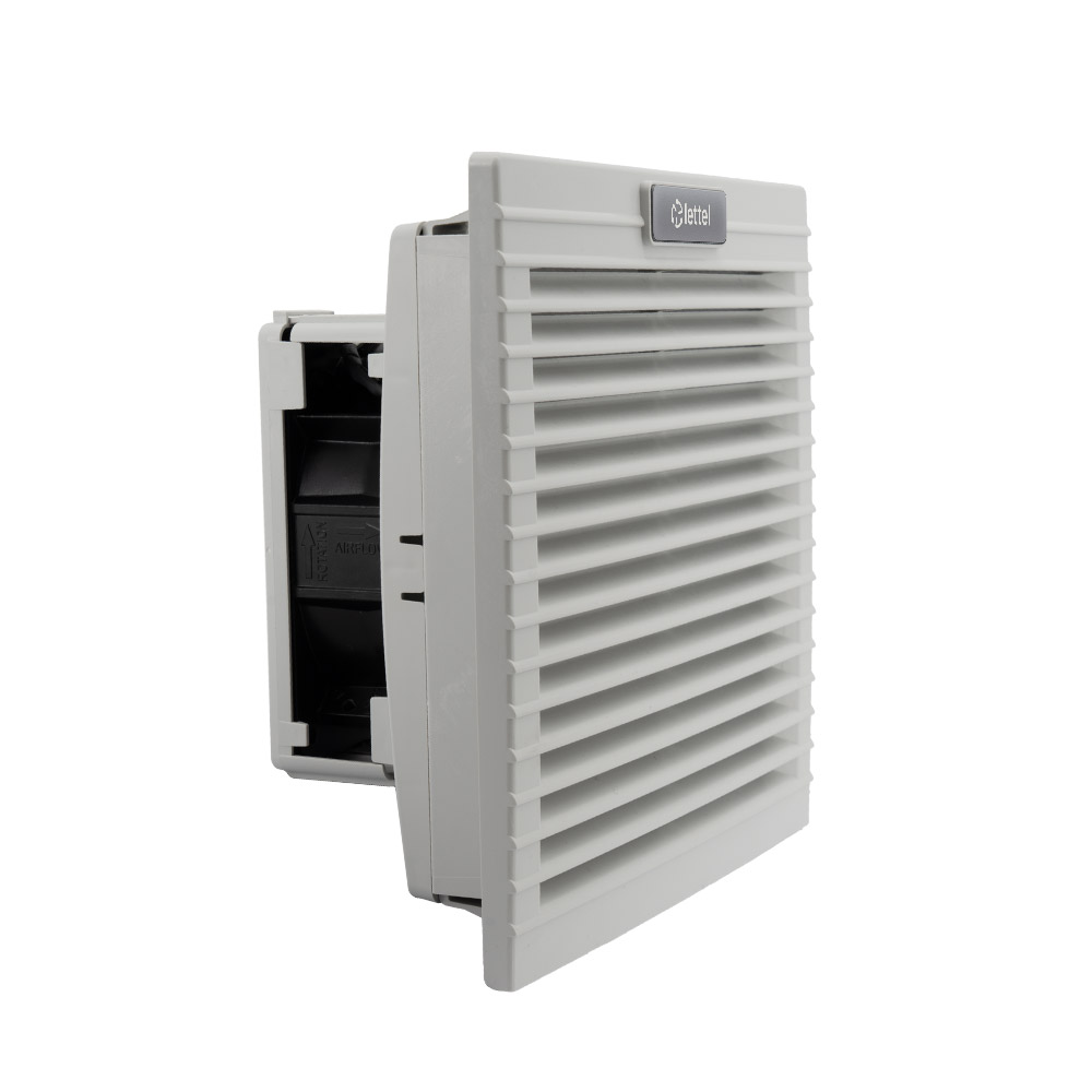 Grille d'aération 204x204 avec ventilateur pour armoire électrique