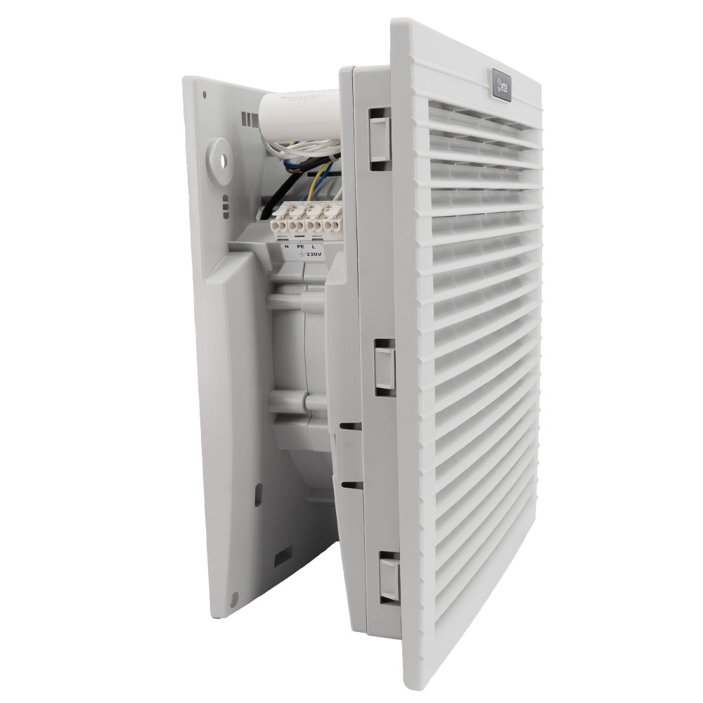 Grille 325x325 ventilée avec filtre pour armoire électrique