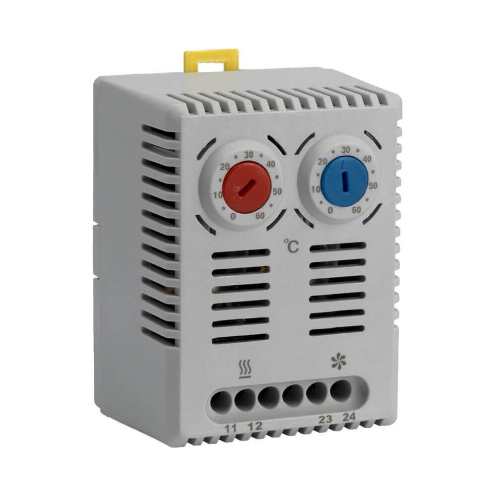 Thermostat double pour tableau électrique