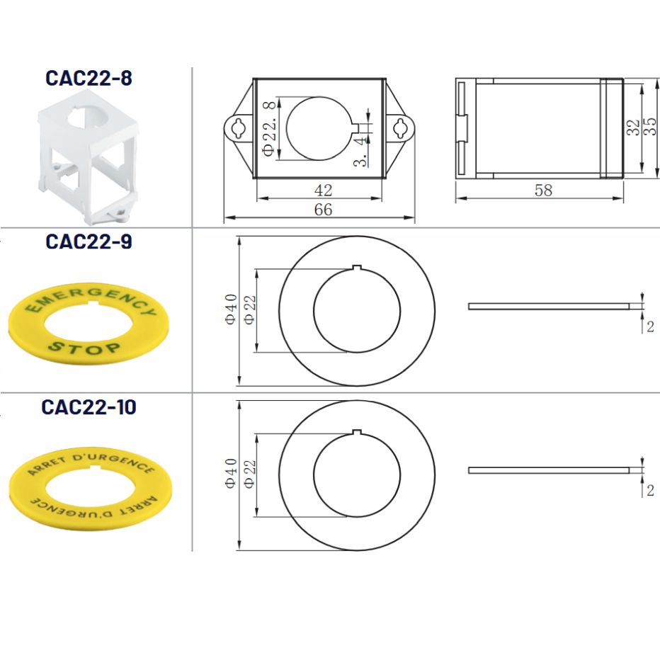 Collerette jaune pour bouton arrêt d'urgence