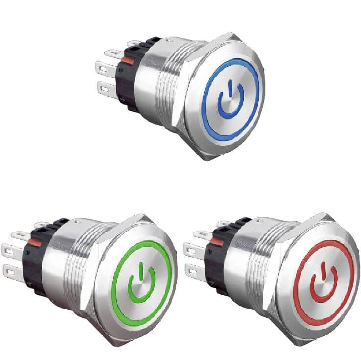 Bouton poussoir marche arrêt diamètre 22