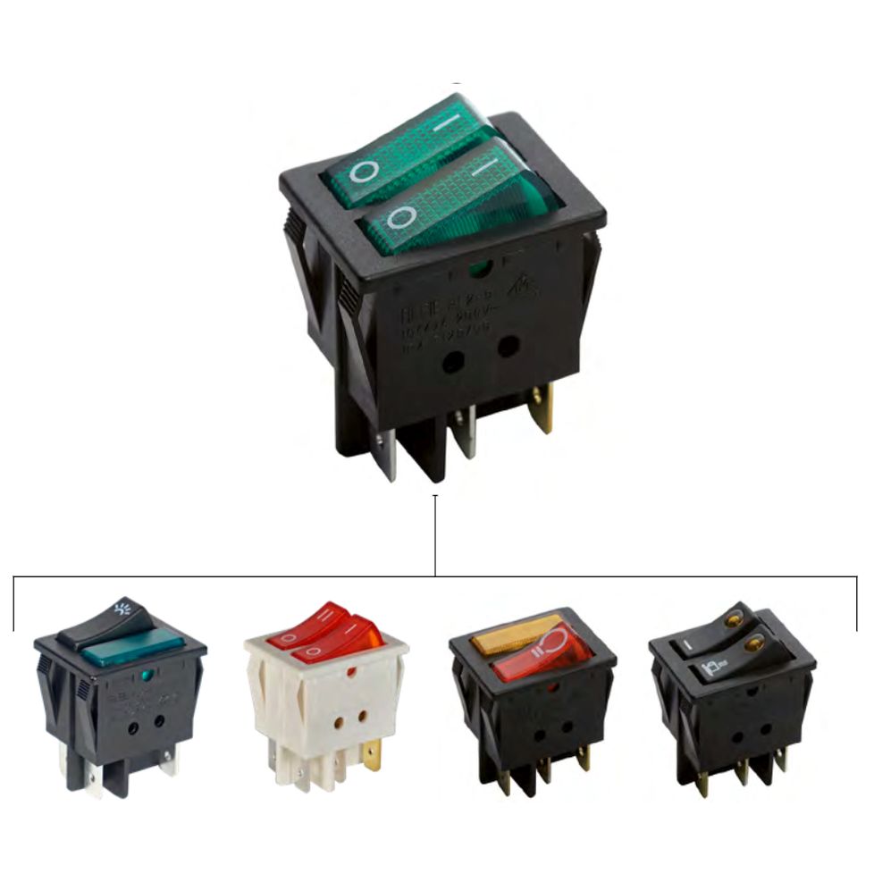 Interrupteur double pour découpe 30x22 mm